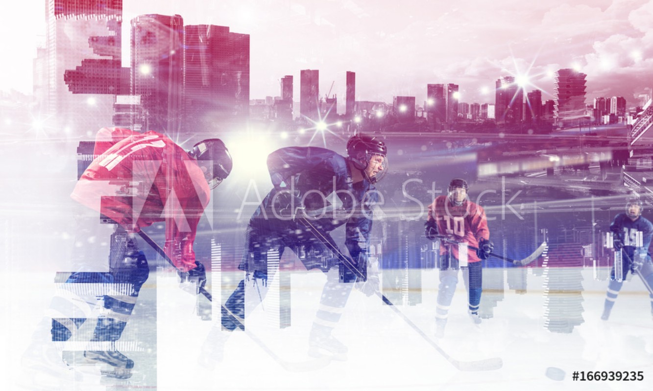 Picture of Hockey players on ice Mixed media